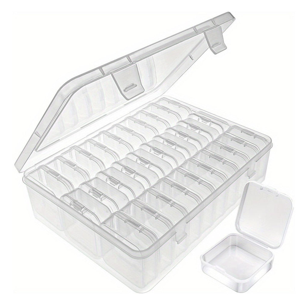 Clear Plastic Organizer Case 30 Compartments Jewelry Storage Box for Earrings UK