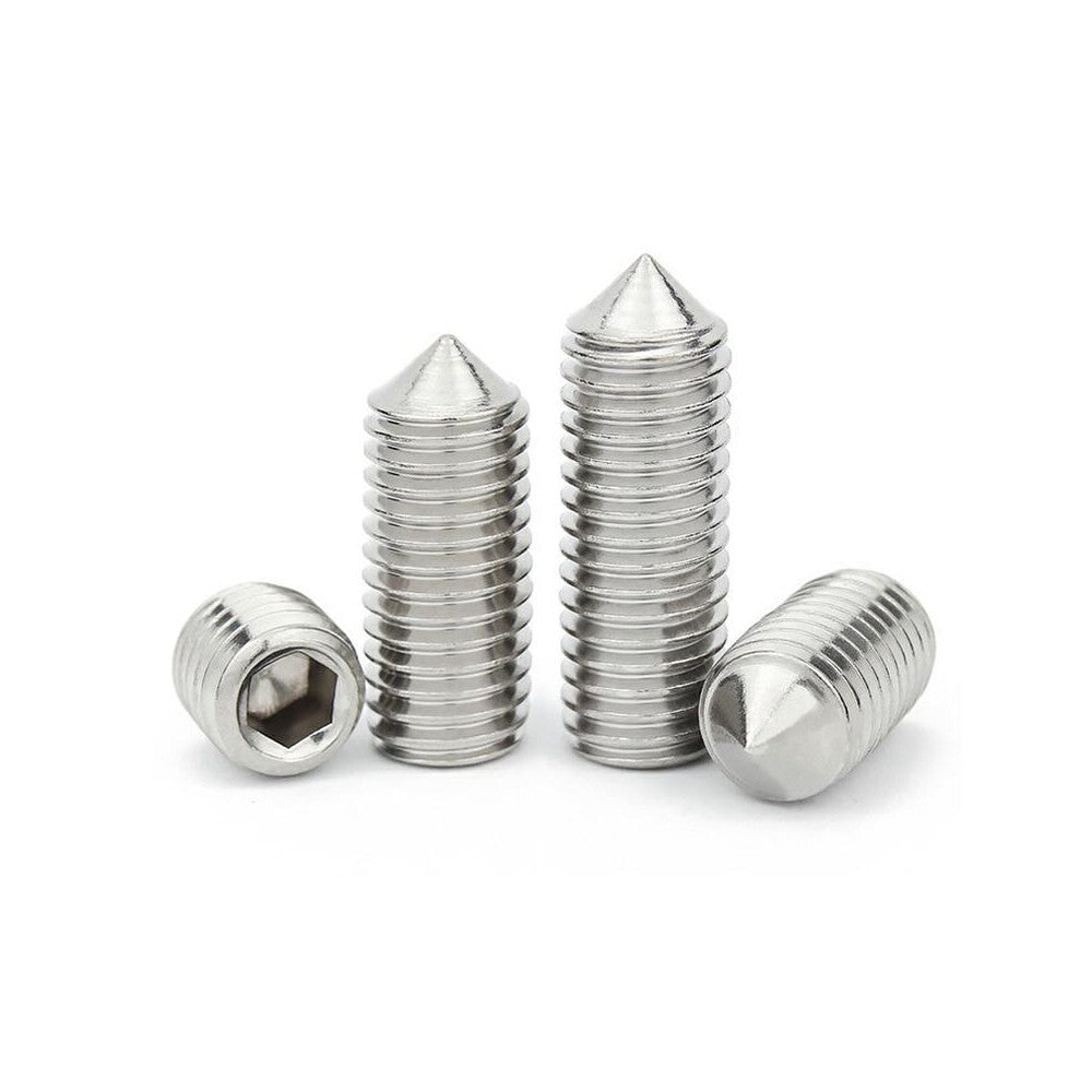 2set  A2 Cone Point Grub Screws M3 M4 M5 M6 M8 Hex Socket Set Screw Box Set