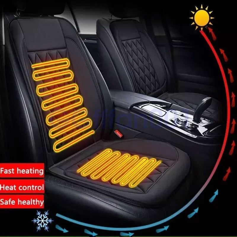 1/2X Luxury Heated Car Seat Cushion Heater 30℃-65℃ Universal 12V For Cold Winter