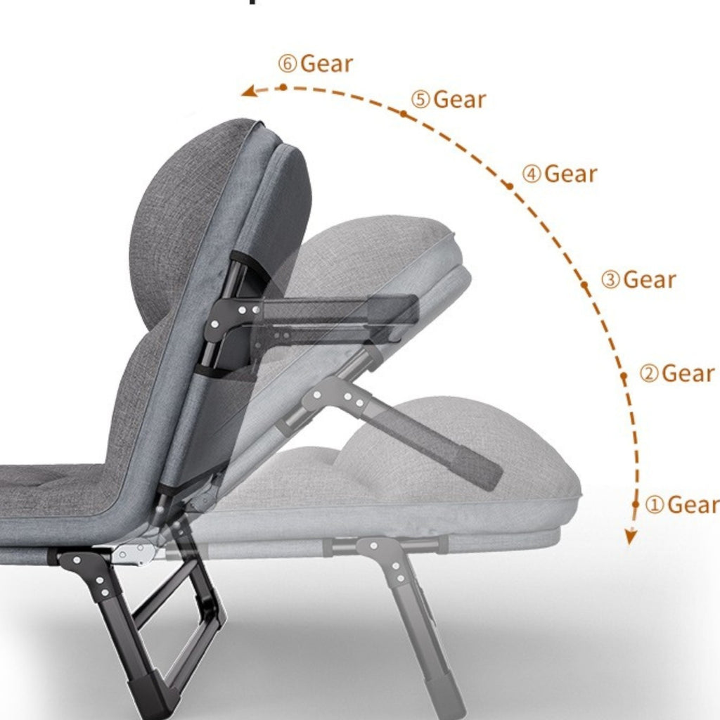 Portable Folding Guest Bed Sturdy Adjustable Folding Single Sleeper Bed W/ Mat