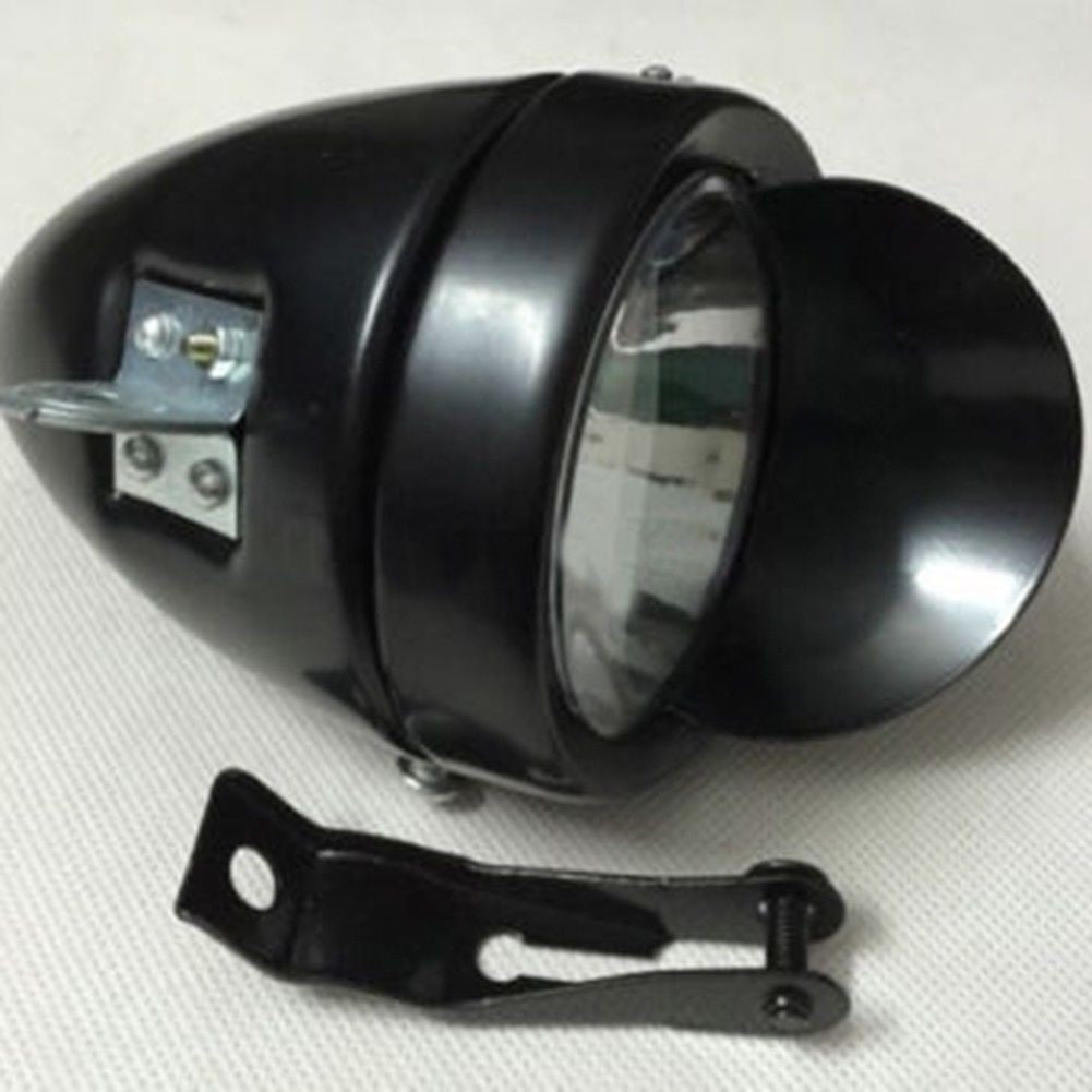 Bike Chrome Bright LED Vintage Retro Bicycle Headlight Front Head Light Fog Lamp