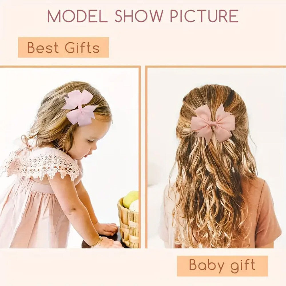 40PCS Baby Girls kids Ribbon Bow Alligator Hair Clip Cute Bows Clips School Pair