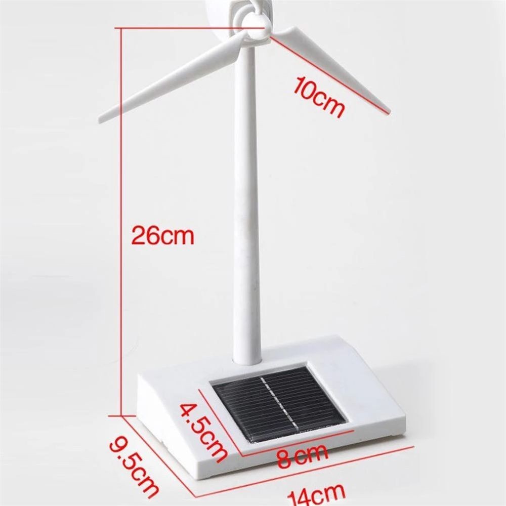 Model Solar Powered Windmill Wind Turbine Desktop Farm Decor Science Toy