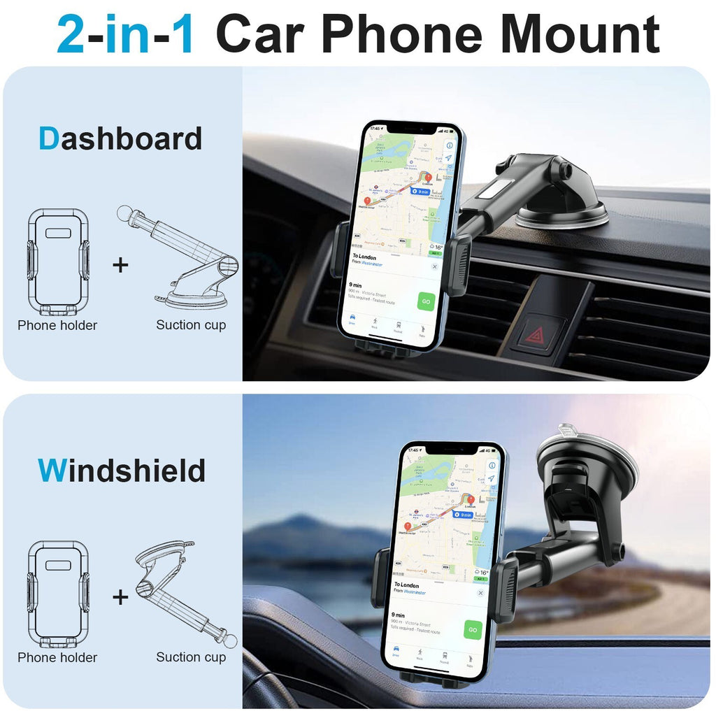 Car Phone Holder Mount for Mobile Phone iPhone 16 17 Suction Dashboard Universal