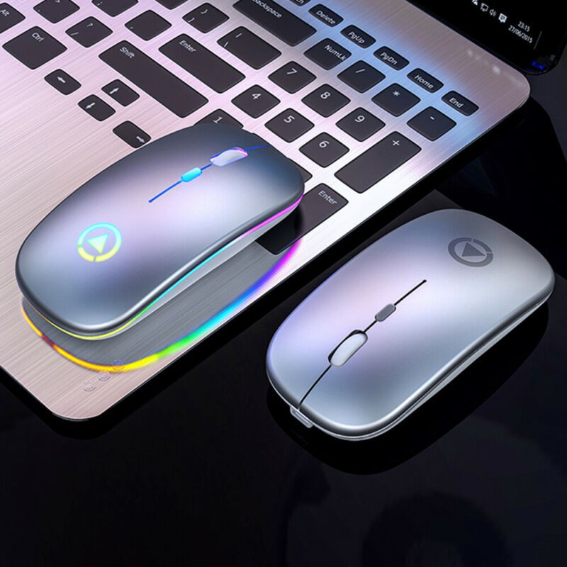 Slim Rechargeable Bluetooth/ USB Wireless RGB Mouse for Tablet PC Andoid iPad