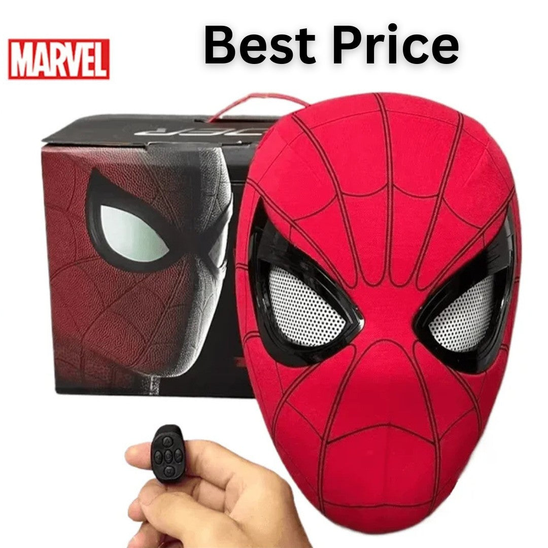 Spiderman Mask with Ring Remote Control Eye Closing Blinking Eyes Helmet Cosplay