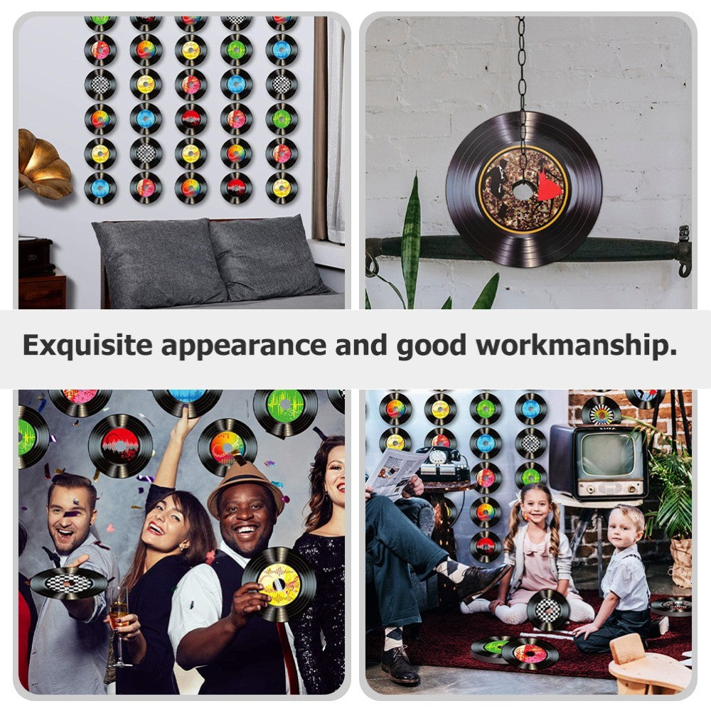 20pcs Vinyl Records Retro Style Record Wall Hanging Signs for Bar