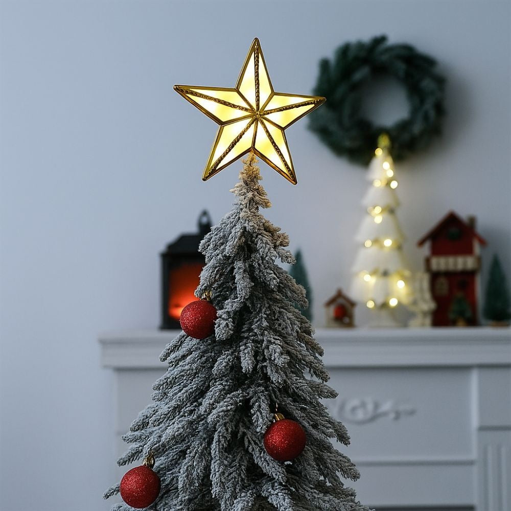 Christmas Tree Top Star Light Battery Powered Glowing Christmas Decorations