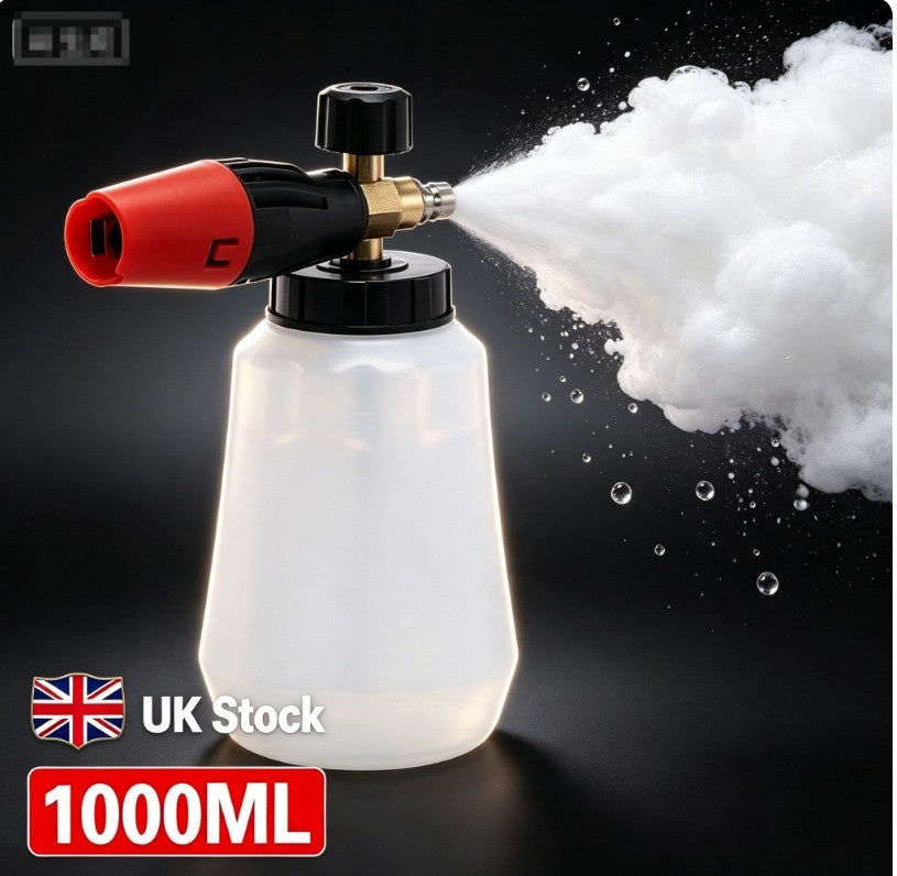 1000ML 1/4" Quick Release Snow-Foam Lance Pressure Washer Gun Soap Bottle Cannon