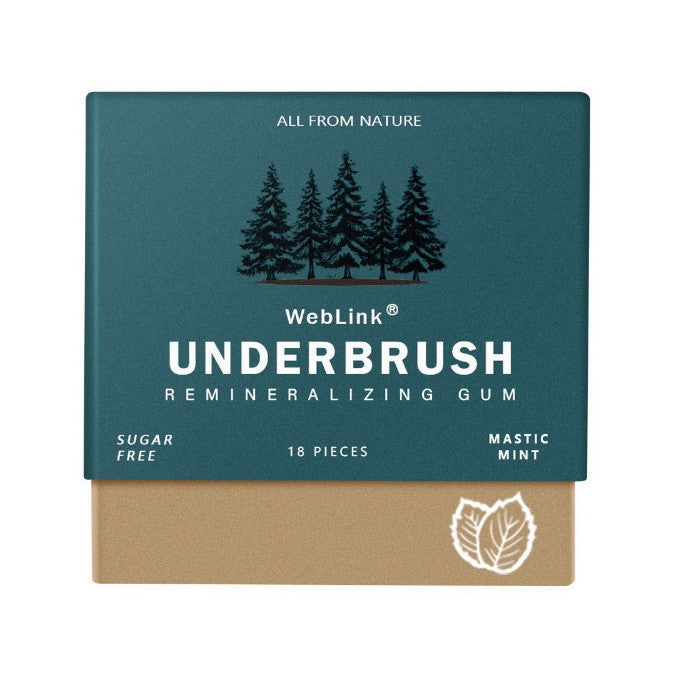 4x Mastic Mint Underbrush Remineralizing Chewing Gum With Nano-Hydroxyapatite.