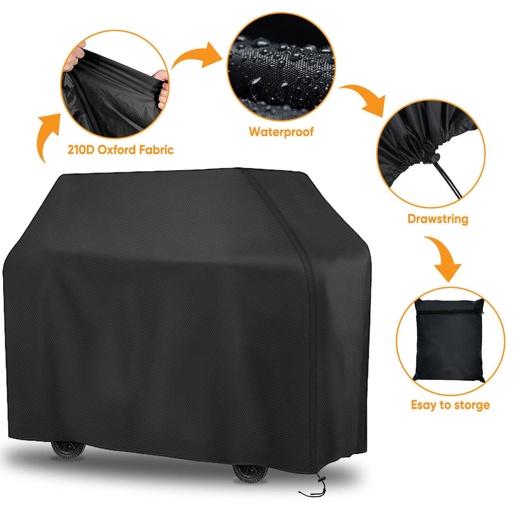 Heavy Duty BBQ Cover Waterproof Barbecue Grill Protector Outdoor 145X61X117CM