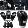 Black PU Leather For 5/6 Speed 3 Cap  Car Manual Gear Shift Lever Shifter Stick