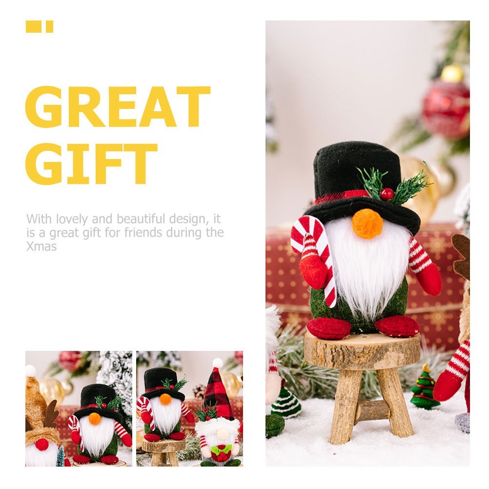 Christmas Gnome Adornment Desktop Gnome Doll Ornament Xmas Gnome Doll