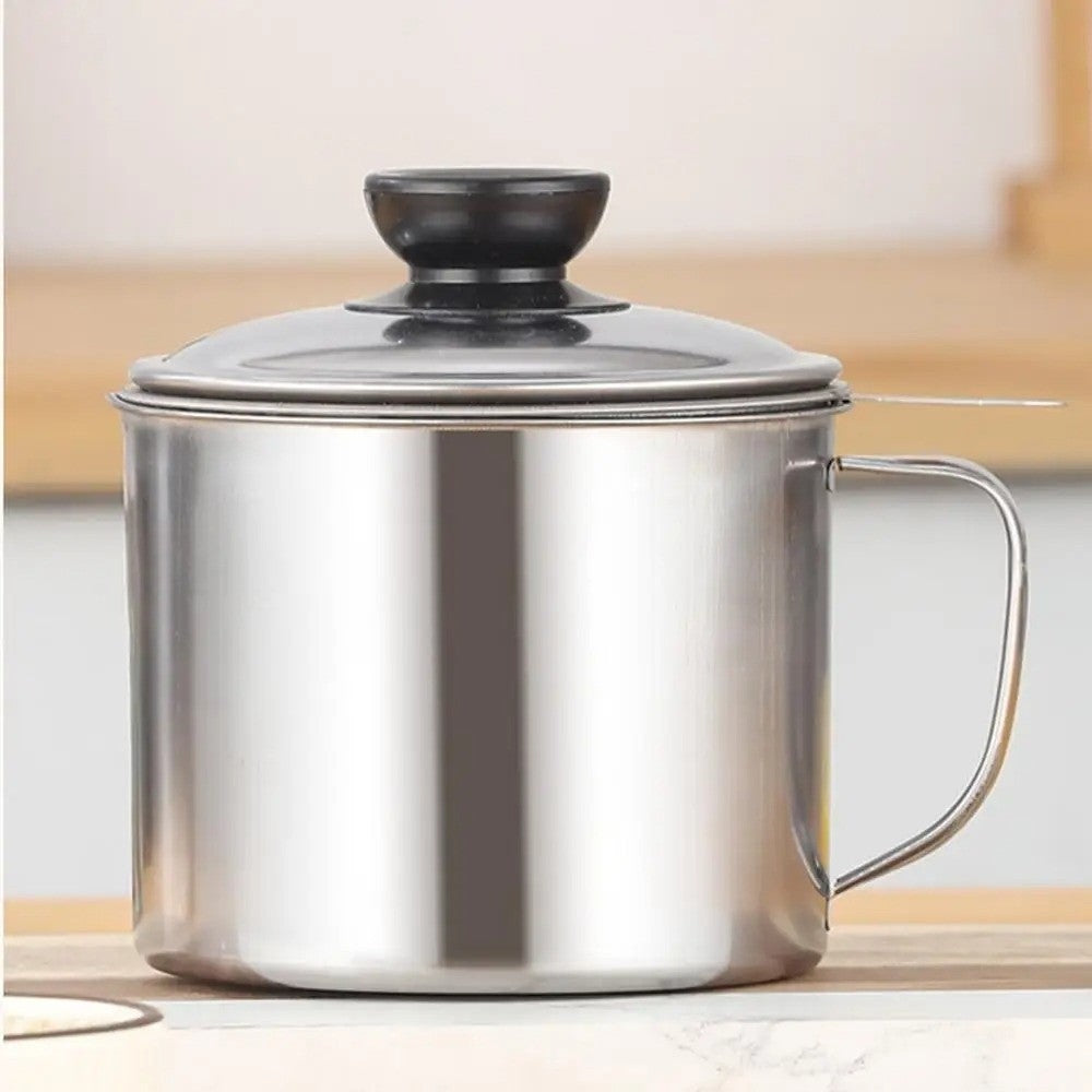 Large Capacity Oil Filter Pot 1.3L/1.8L Oil Pot Cooking Oil Strainer  Kitchen
