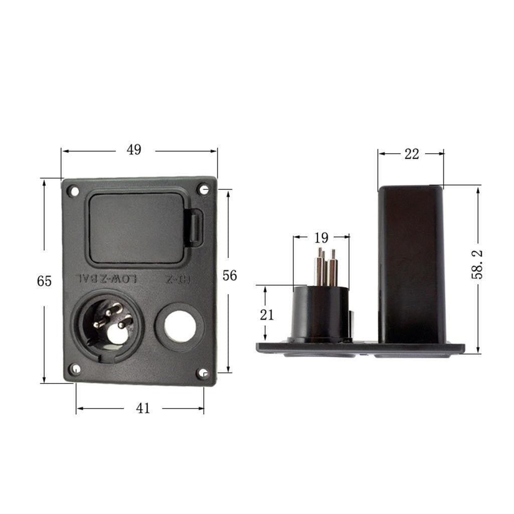 Guitar Pickup Battery Box Case XLR Plug Socket Luthier