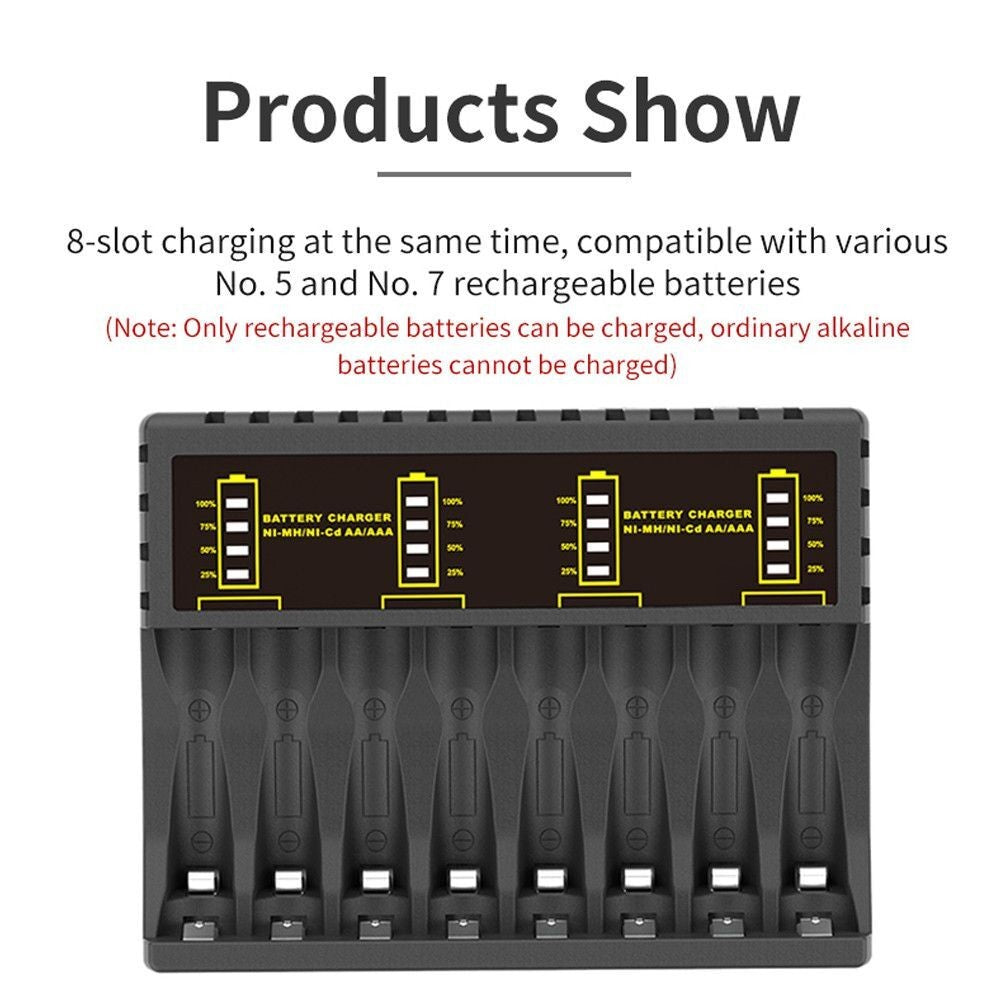 Slot Intelligent Battery Charger For AA AAA NI-CD NI-MH Rechargeable Batteries