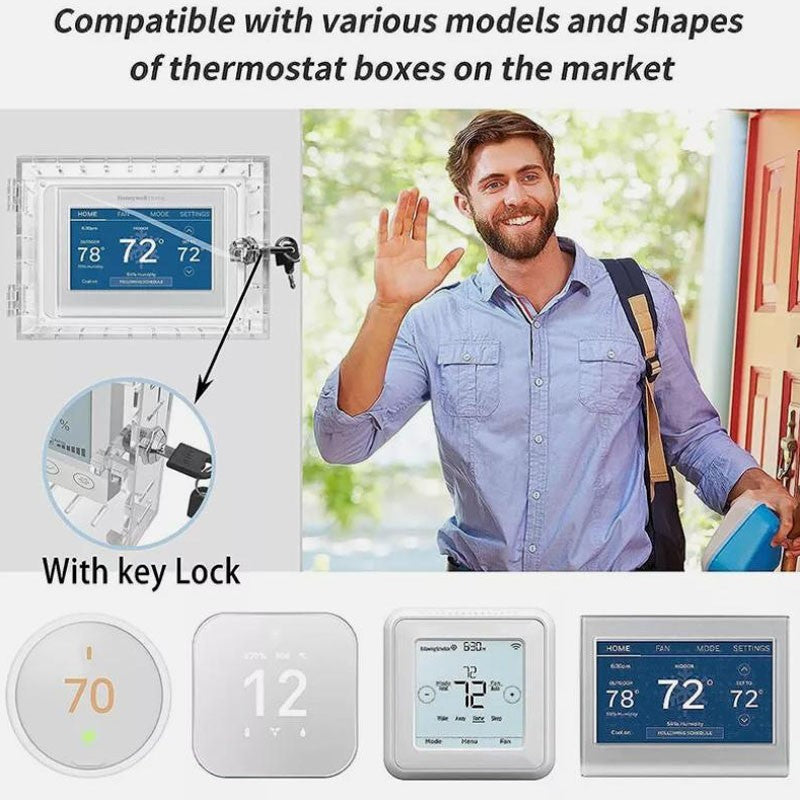 Lockable Thermostat Cover With Combination Lock Wall Mount For Home Protection
