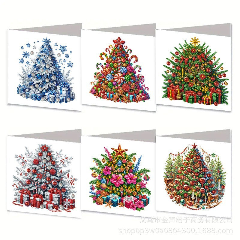 Christmas DIY Diamond Art Painting Greeting Card Set 5D DIY Diamond Painting Set