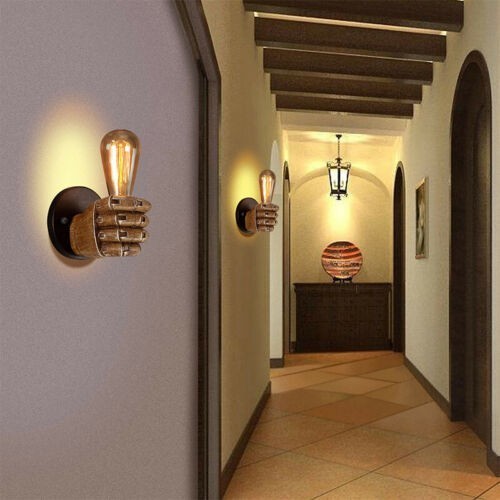 Retro Fist Wall Lighting Sconce Plug In Wall Light Home Bar Decorative Lamp E27