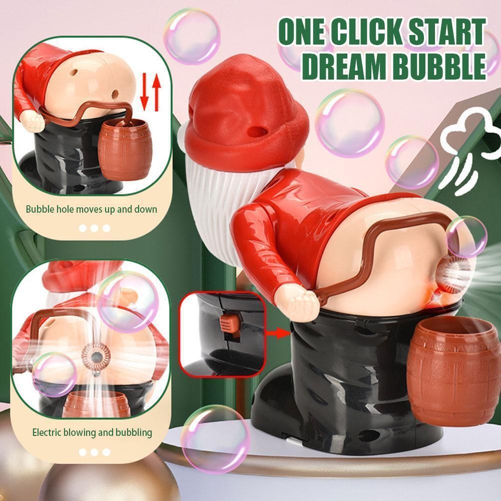 Christmas Bubble Blowing Machine From Santa Claus Butt Funny Props Xmas