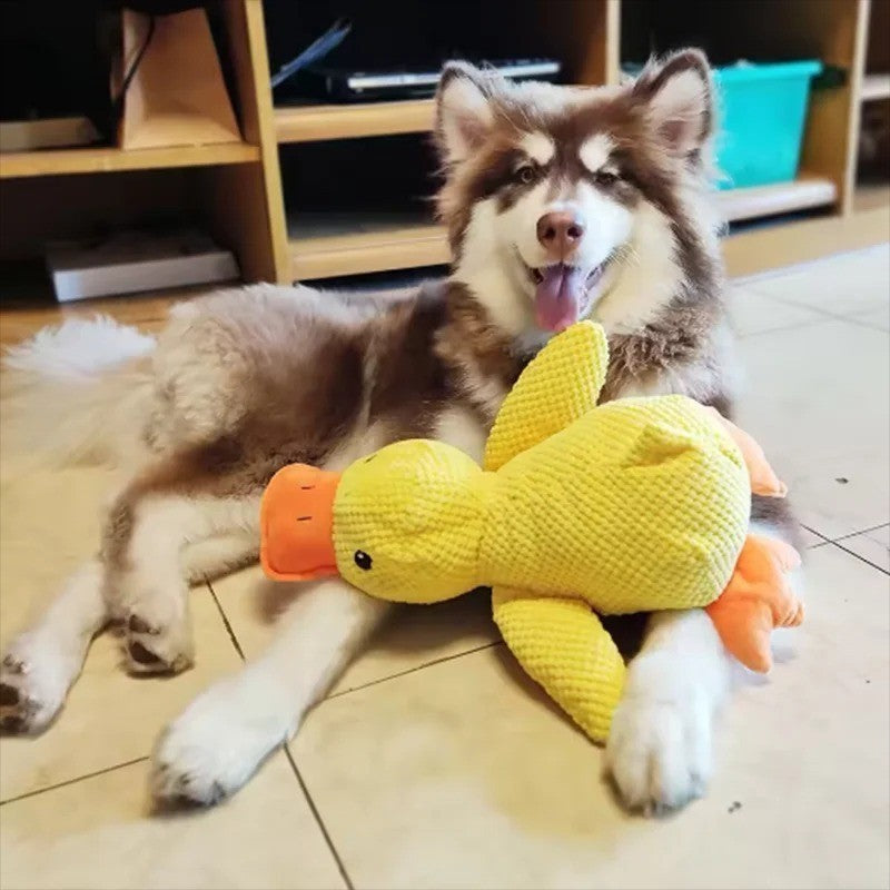 Pet Dog Chew Toys Calming Duck Indestructible Dog Engaging Squeaky Sound Toys