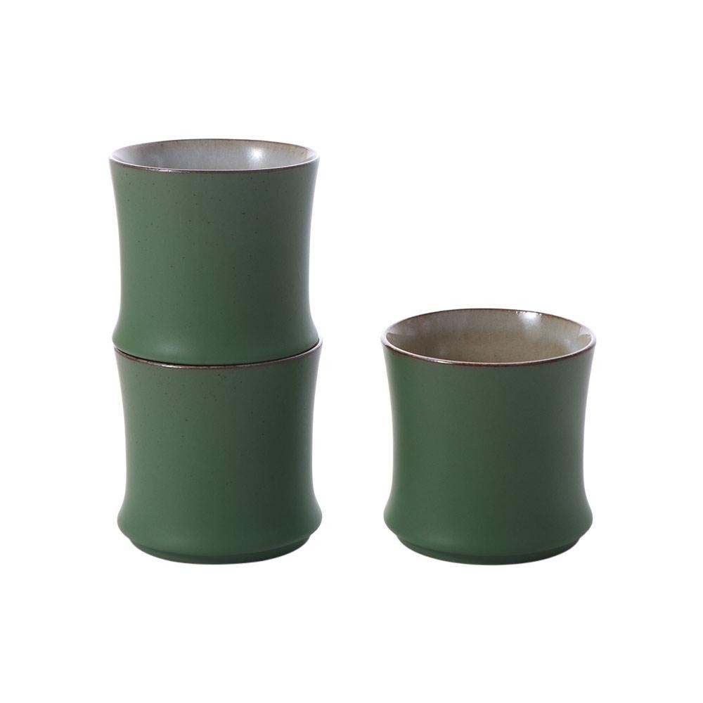 3pcs Simulation Bamboo Joint Tea Cup Ceramic Teaware Mugs  Tea Room