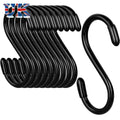 12pcs iron Metal  S Hook Black Heavy Duty S Hooks Vinyl Coated S Hooks  Kitchen