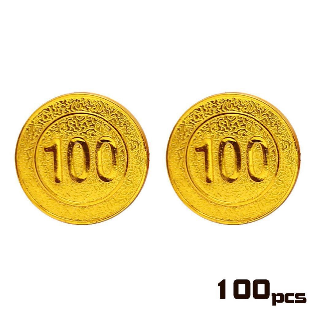 100 Pcs/Set Plastic Gold Coins Pirate Treasure Fun Party Bag Toy Play Money