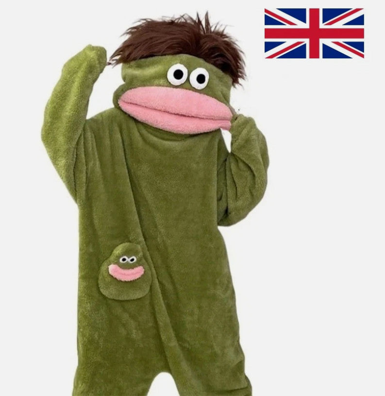 Big Mouth Monster Onesiee Funny Oversized Fleece Plush Pajamas Unisex Jumpsuit