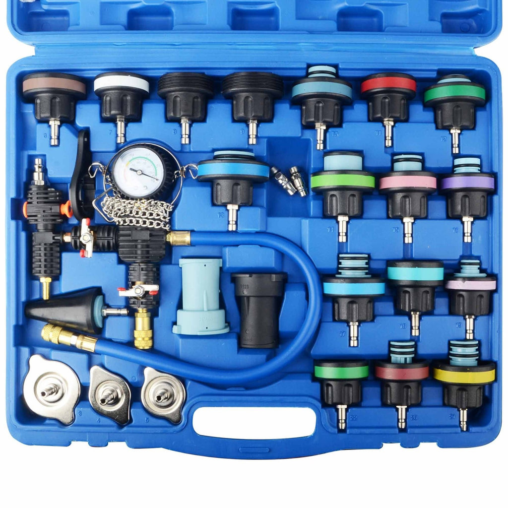 28pcs Radiator Pressure Tester Coolant Purge Refill Vacuum Cooling System Tool