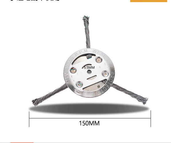 6" Grass Strimmer Head Trimmer Brush Steel Wire Wheel Garden Weed trimmer Tools