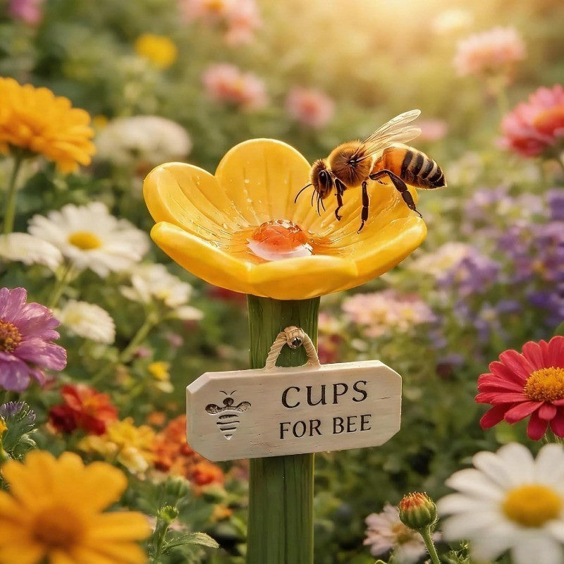 Flower-Shaped Bee Watering Station  Colorful Butterfly Hydration Spots Bee Cups