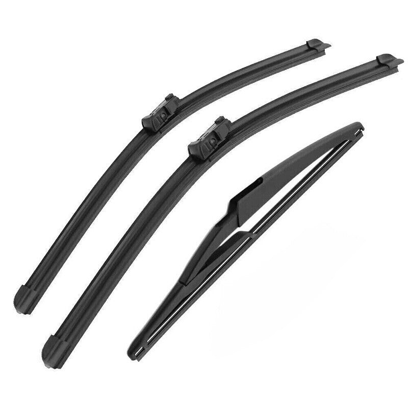 3PCS 24" 14" 11" Front & Rear Windscreen Wiper Blades Set For Fiat 500 Ford KA