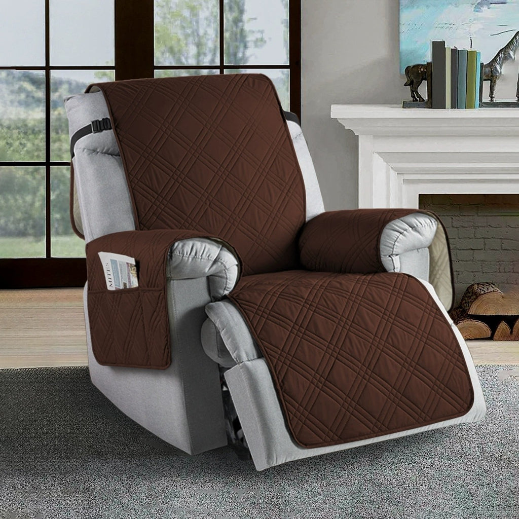 Waterproof Recliner Chair Sofa Covers with Pocket Reversible Slipcover Protector