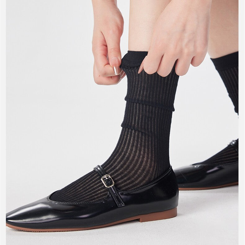 Women's Socks Women's long socks Cotton Ballet Style Vertical Pattern Socks