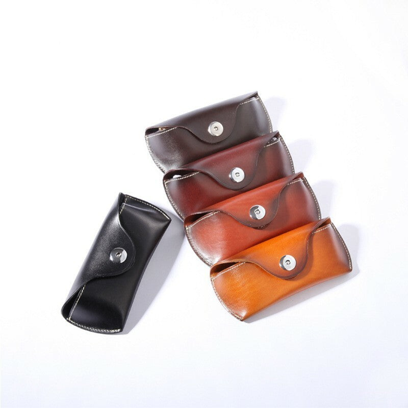 Real Cow Leather Handmade Glasses Pouch Vintage Sunglasses Belt Loop Case