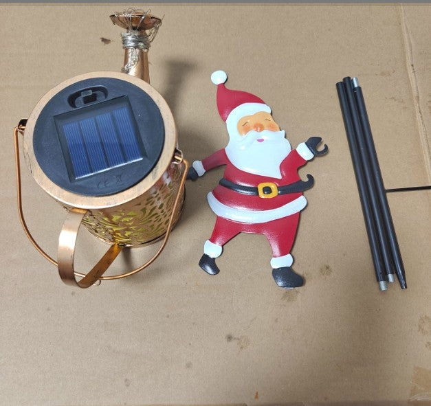 Solar Watering Can Lights Outdoor,Christmas Santa Waterproof Metal Garden  UK