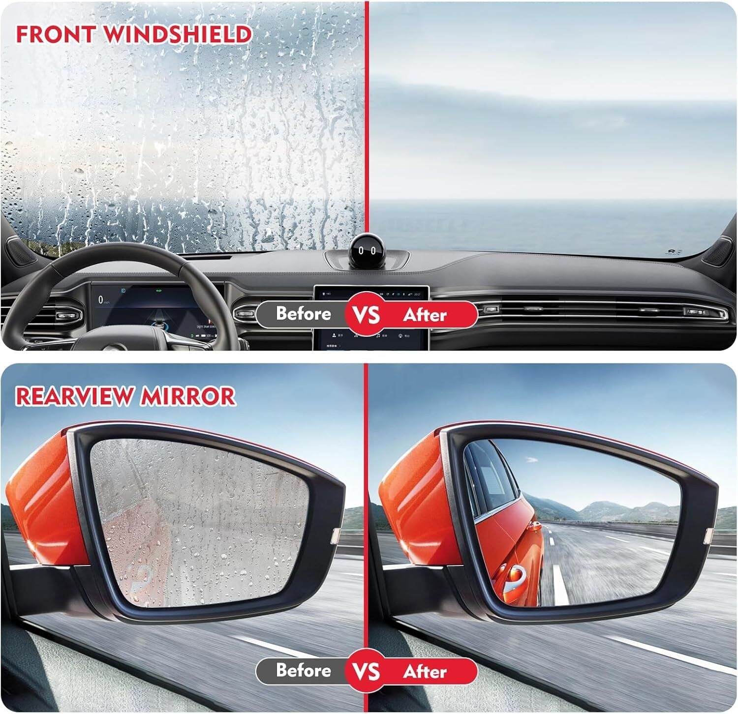 3xCar Glass Cleaning Brush Oil Film Remover Windshield Cleaner Wipe Tool Window