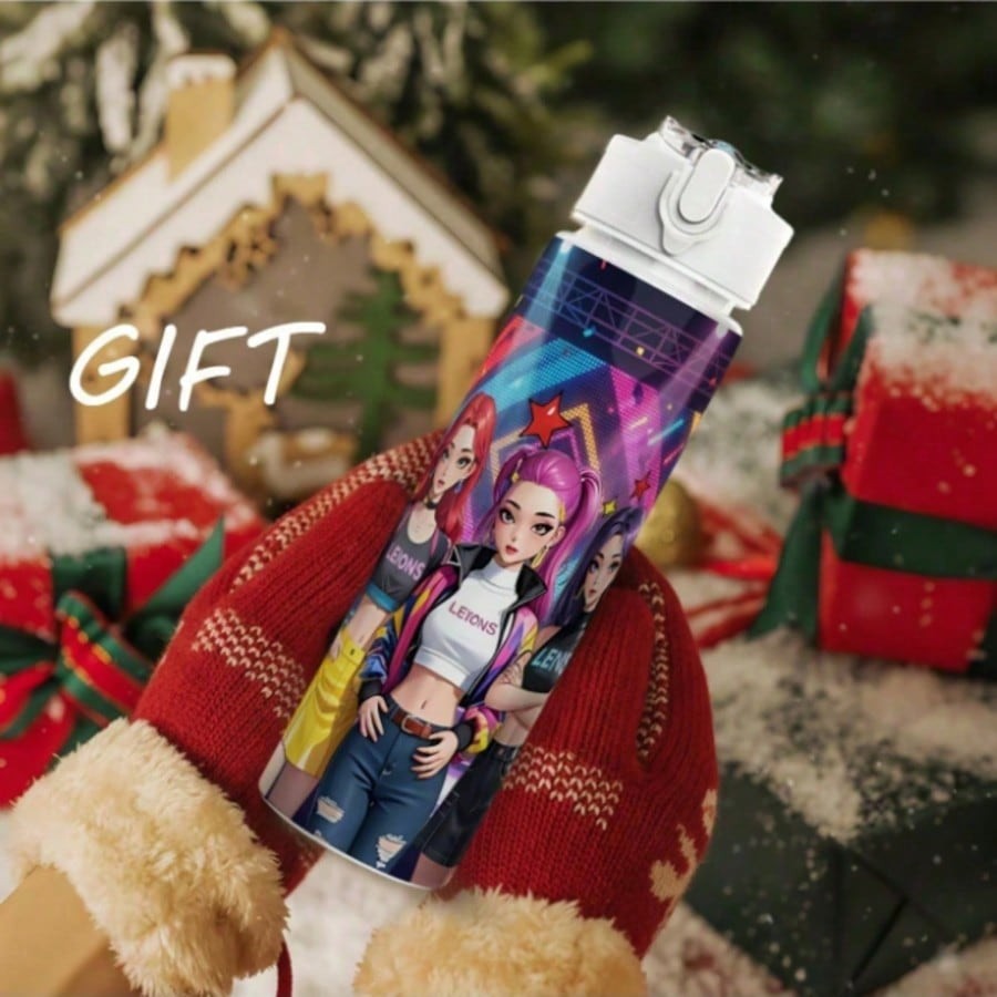 K-Pop Demon Hunters Anime Water Bottle Large Capacity Cup Gift Boys Girls