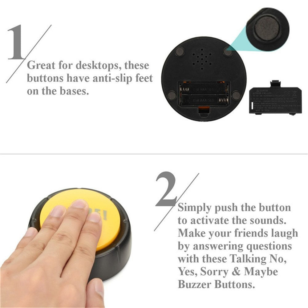 YES NO MAYBE SORRY Sound Button Sets Game Party Tools Holiday Supplies.*