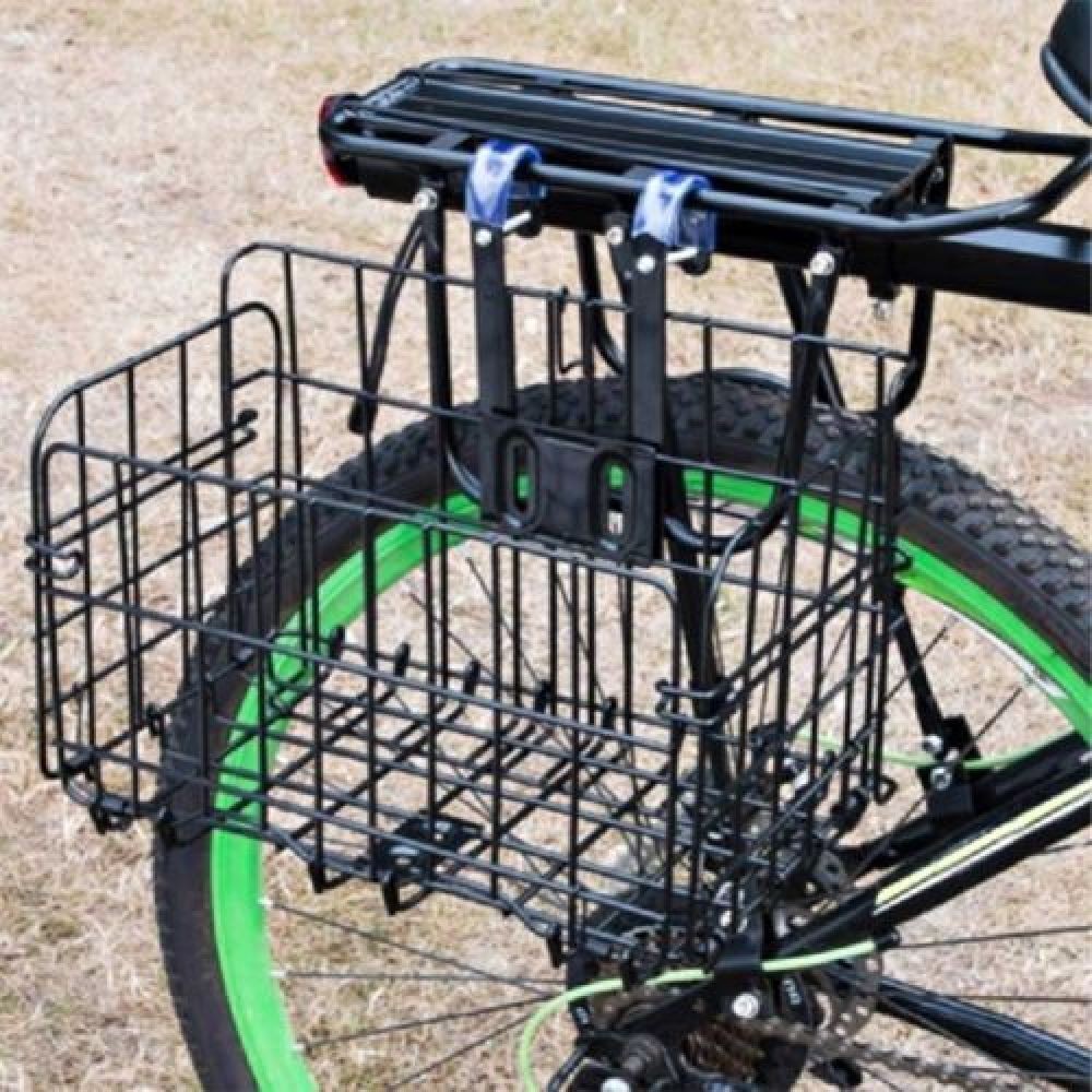 Metal Foldable Bike Front Rear Basket Bicycle Handlebar Shopping Carrier Storage