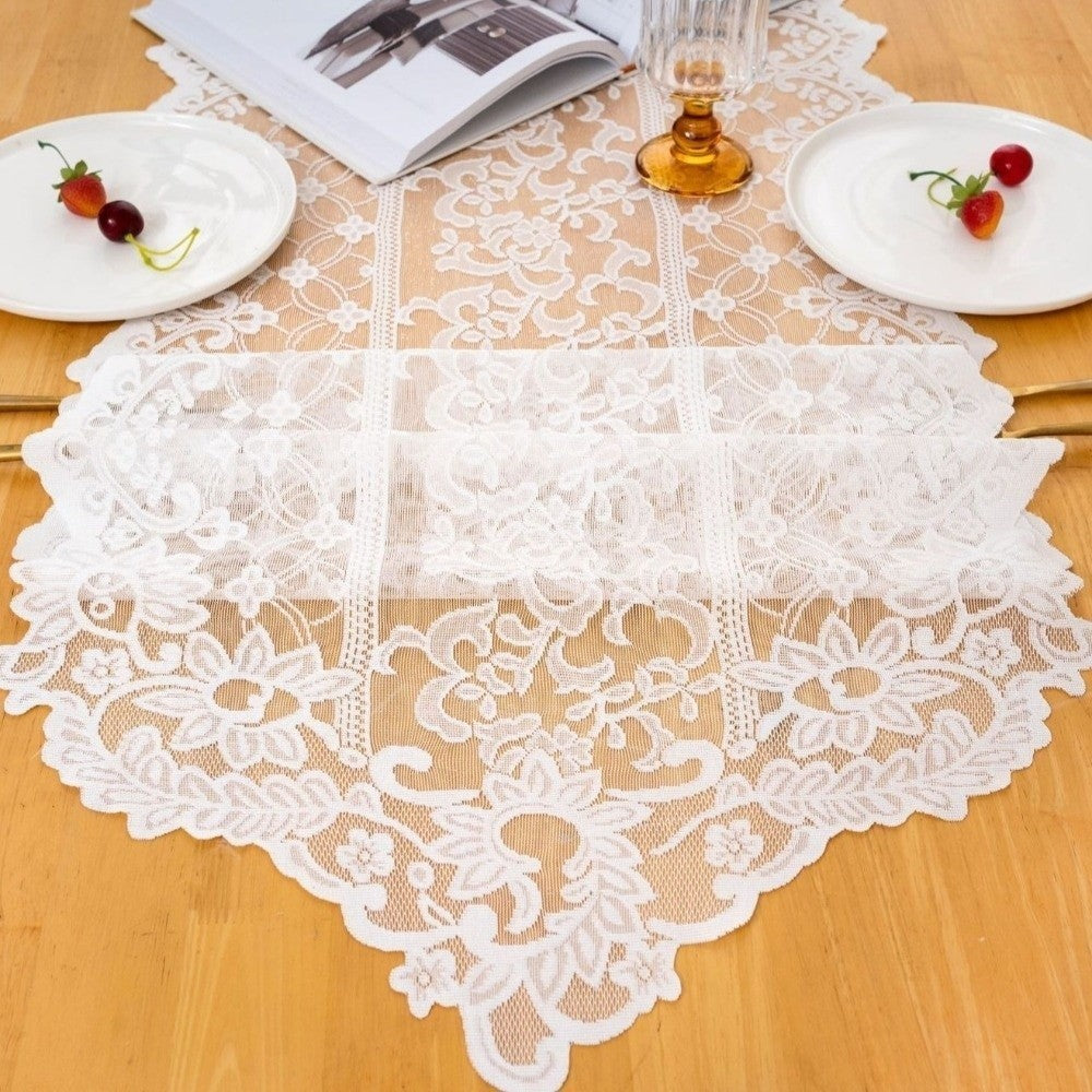 Elegant Lace Table Runner Comfortable French Minimalist Style Table Cover