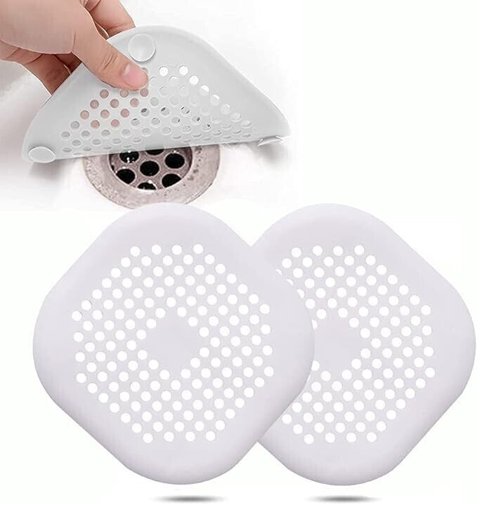 Silicone Bath Tub Floor Shower Drain Cover Hair Catcher Sink Strain Filter