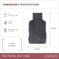 LIVIVO 2L Grey Knitted Hot Water Bottle with Insulating Cover and Pockets