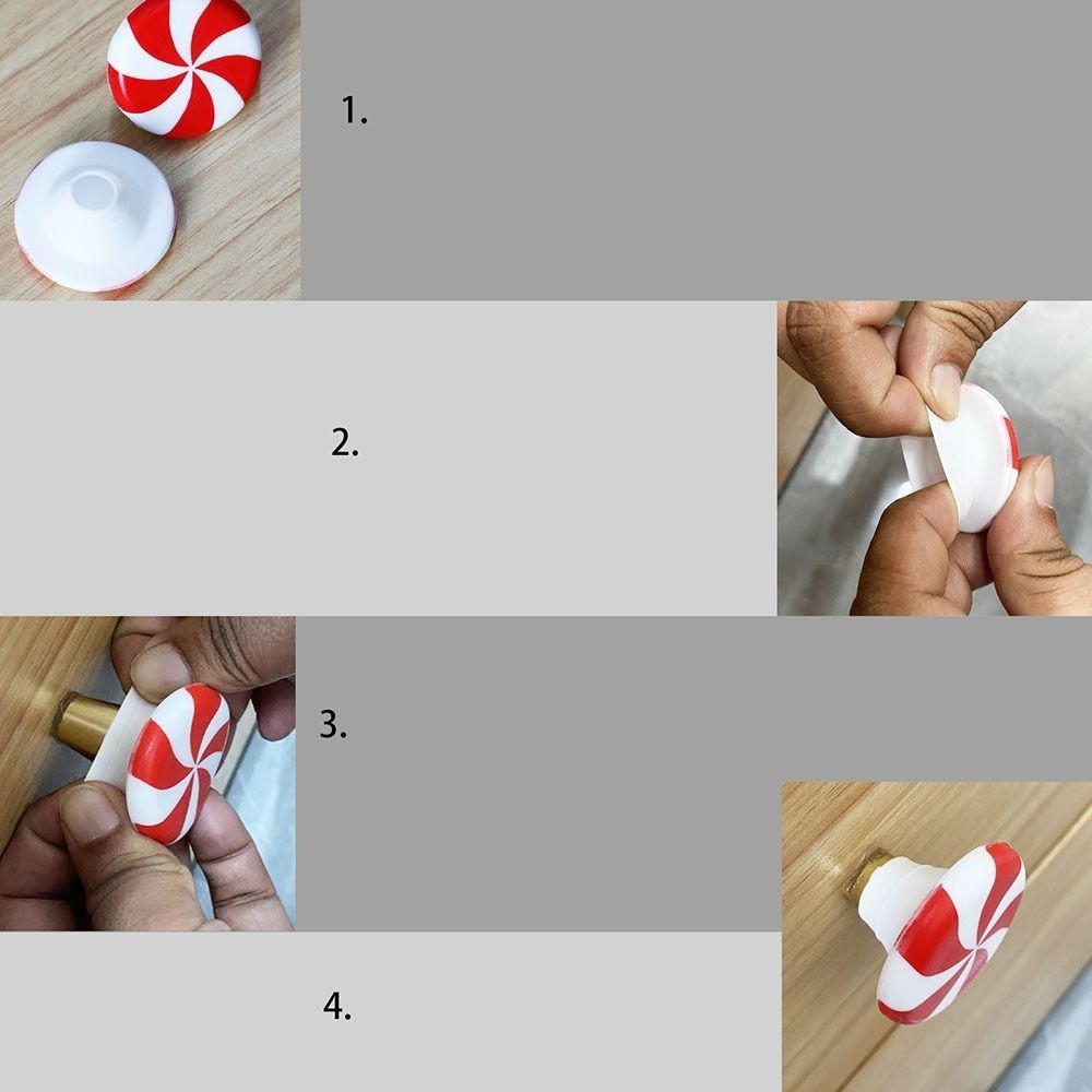 10pcs Christmas Cabinet Knob Cover Xmas Tree Mini Cover Drawer Knob Button Cover