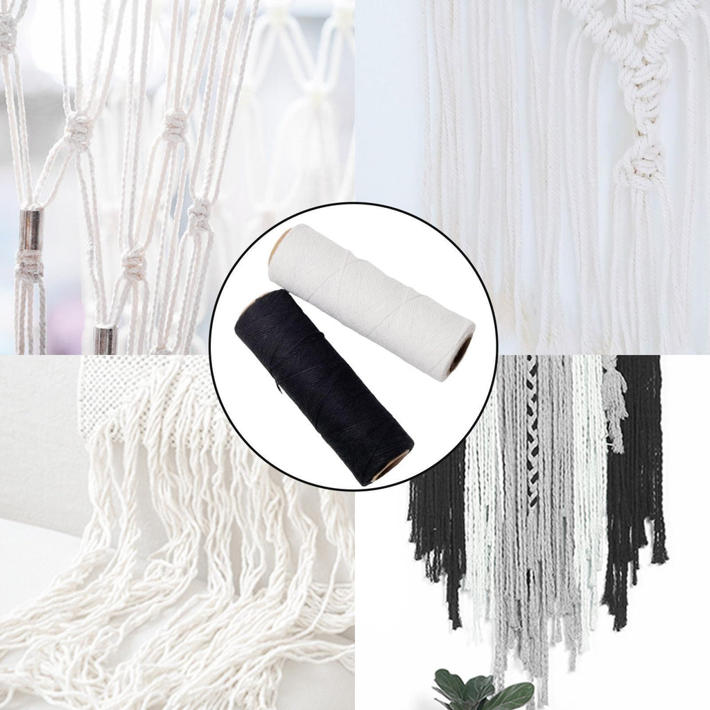 2x Cotton Weaving Loom Warp Thread 1mm Warp Yarn for Rug Tapestry