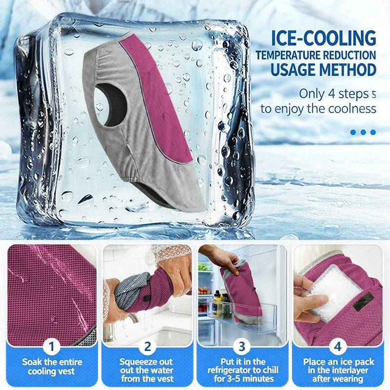 Dog Cooling Vest with Ice Pack Pocket Mesh Summer Pet Cooler Jacket for Pet Dogs