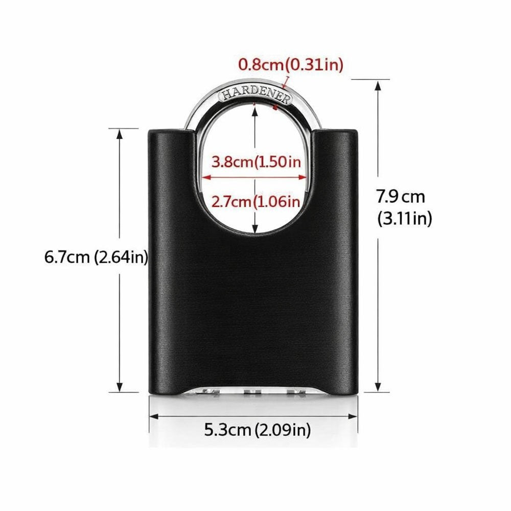 Large Heavy Duty Combination Padlock Outdoor, [Anti-Cutting] [Waterproof]