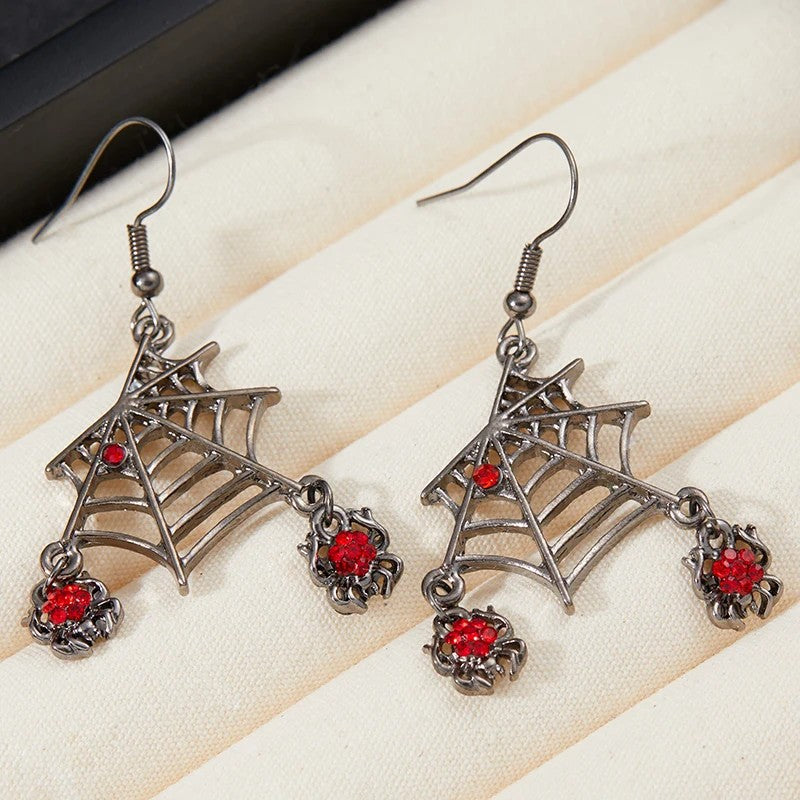 New Spider Earrings Halloween Exaggerated Dark Style Personality Funny Earrings