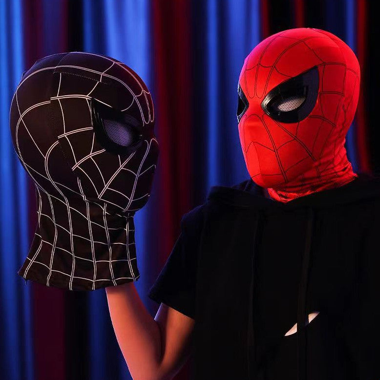 Spiderman Mask with Ring Remote Control Eye Closing Blinking Eyes Helmet Cosplay